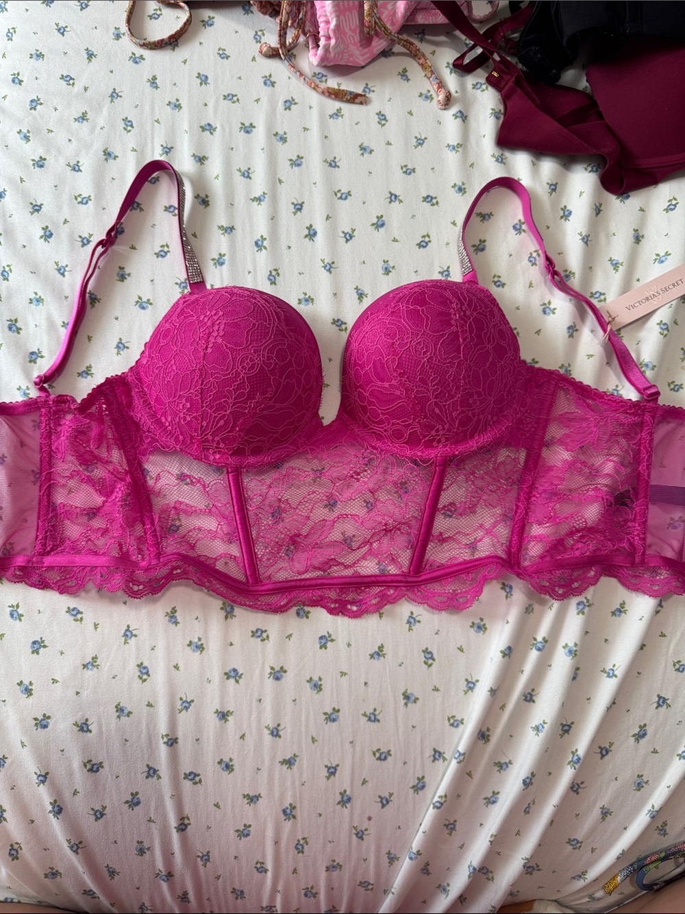 NEW WITH TAG Victoria’s Secret Dream Angels Lace Longline push up Bra